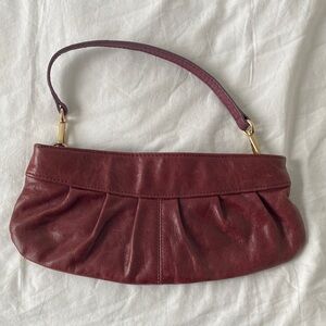ALDO Pleated Leather Burgundy Purse